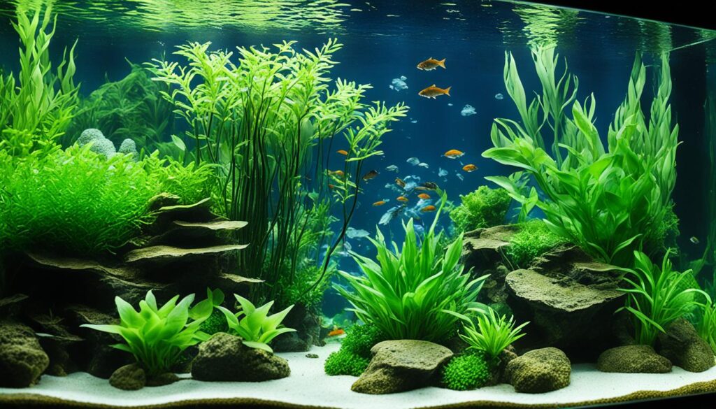 Aquarium with live plants