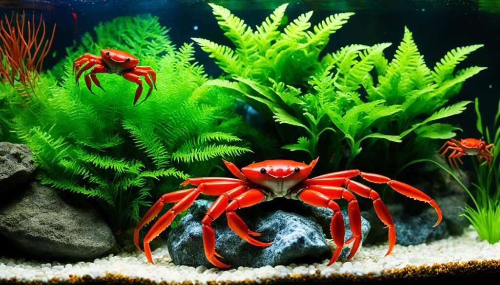 Red claw crabs