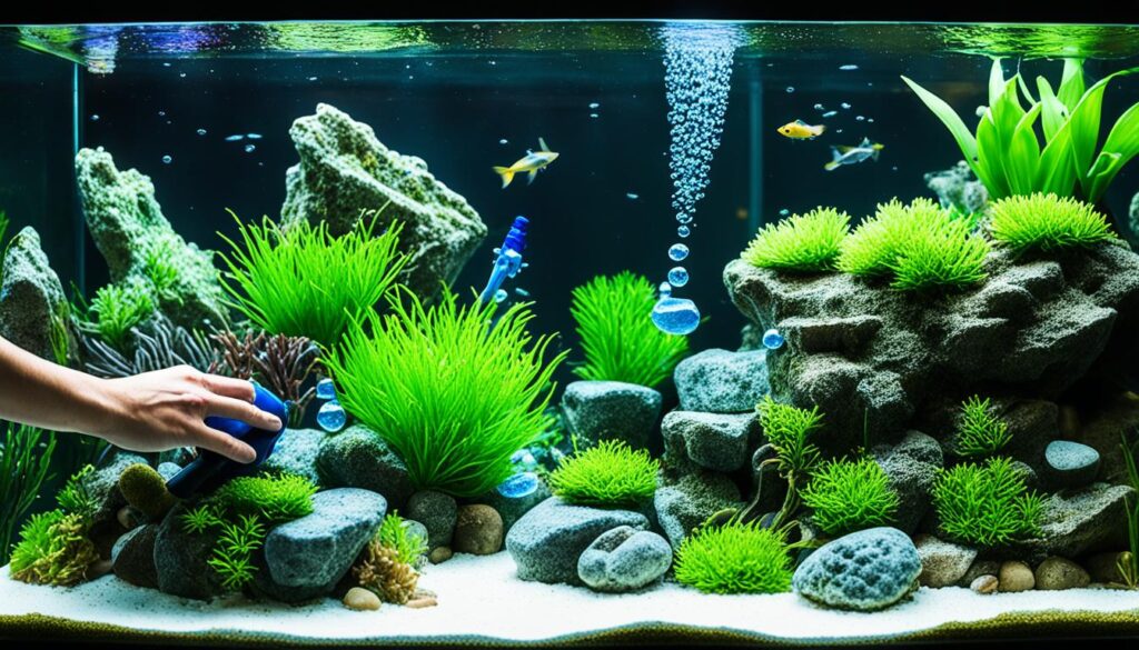 Rock maintenance in fish tanks