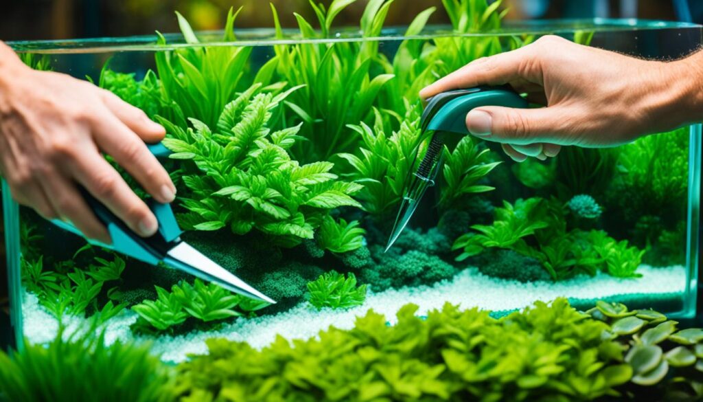 Trimming aquatic foliage