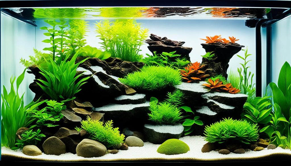 aquascaping with freshwater tank substrate