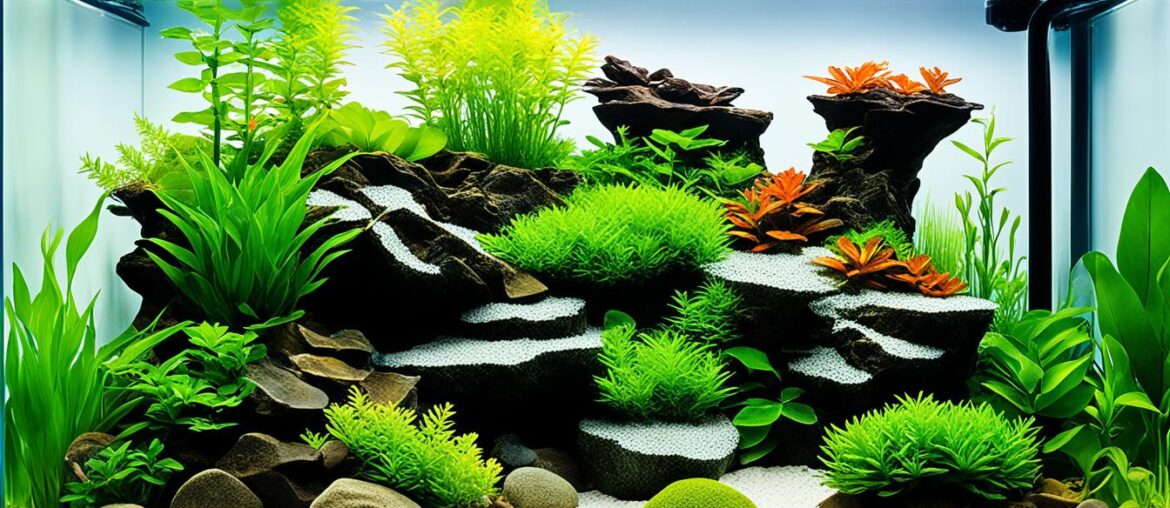 aquascaping with freshwater tank substrate