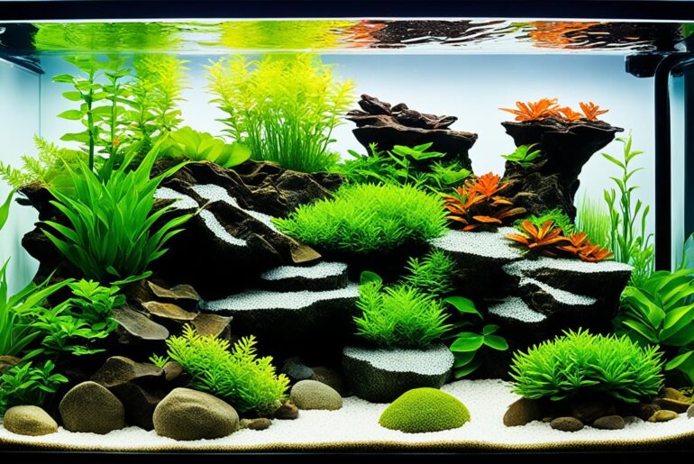 aquascaping with freshwater tank substrate