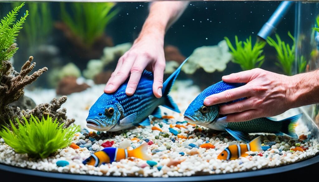 cleaning cichlid tank substrate