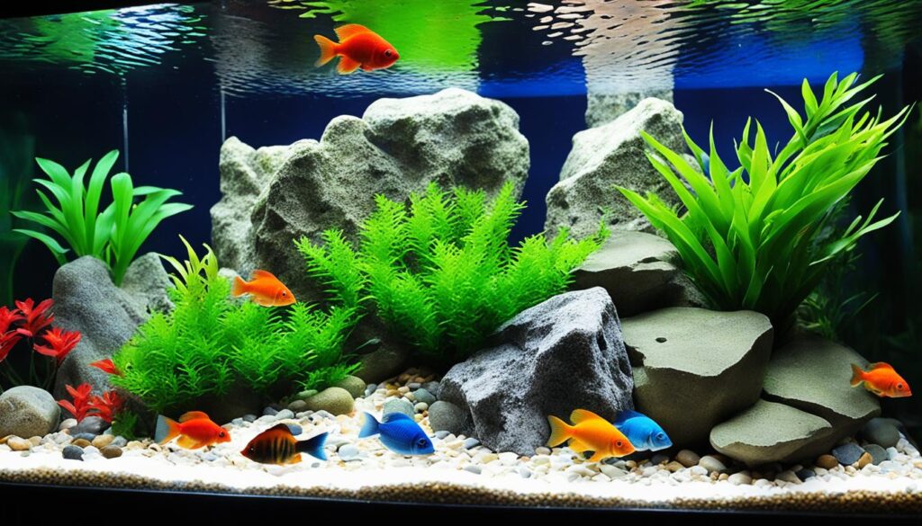 homemade cichlid tank decor